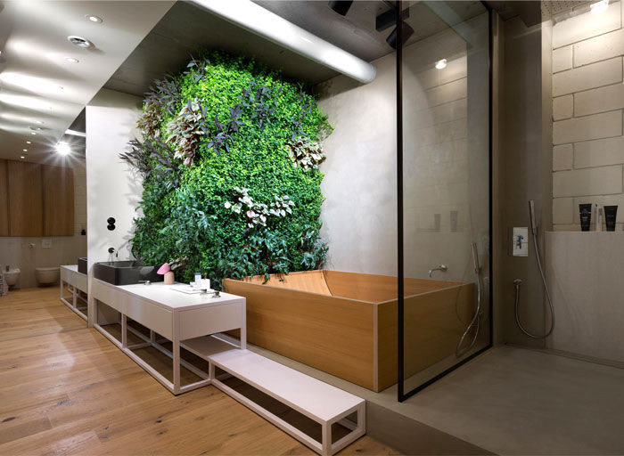Banheiros com Jardim Vertical